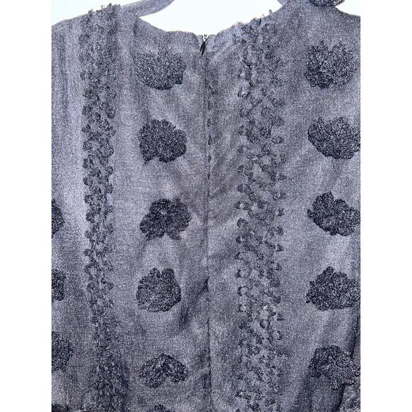 Baltic Born Darby Floral Dot Midi Dress Size Large Black Sheer Belted NWT A-Line - Picture 9 of 10